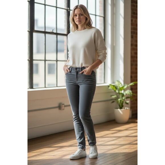 Patagonia Womens Fitted Corduroy Pants Organic Cotton Gray Blue Size 27 - Picture 9 of 9